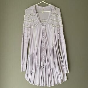 Free People sz XS lavender‎ boho fairy long sleeve dress